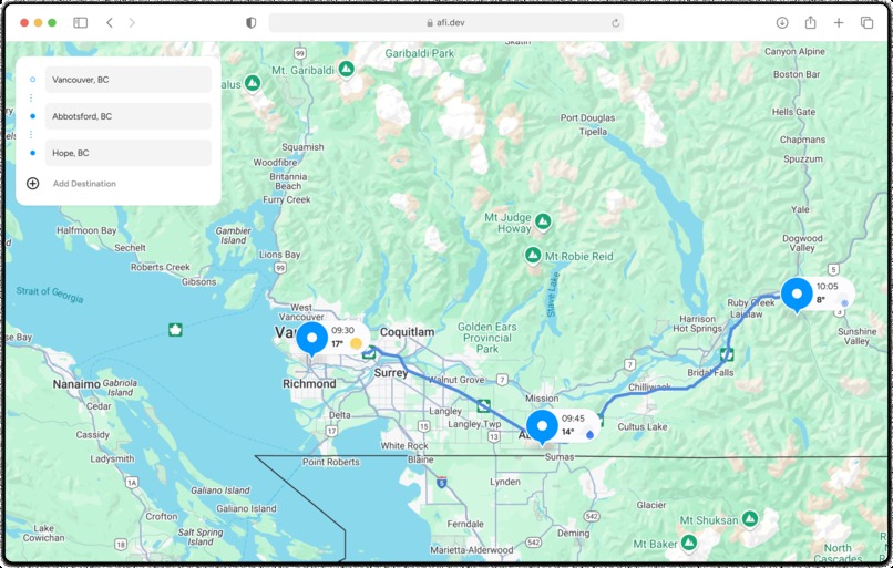 Weather Along Route – screenshot 1