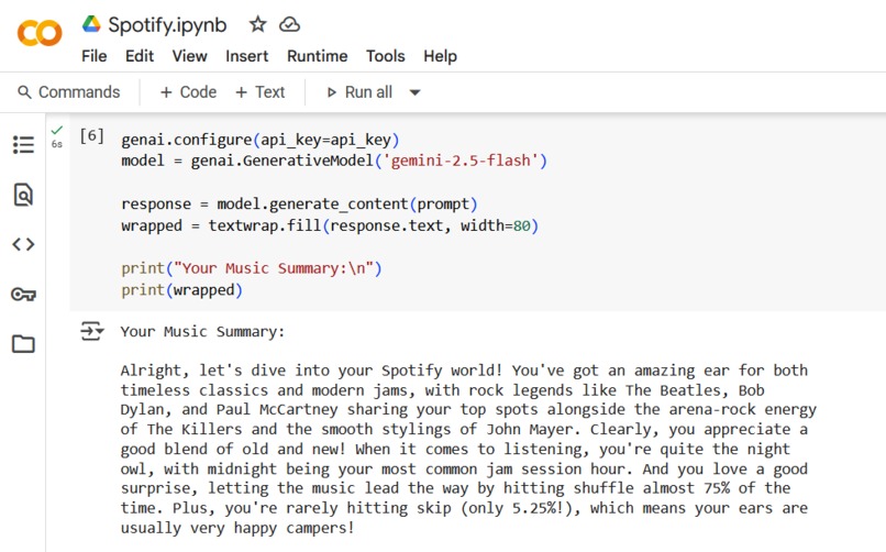 Spotify Data Analyst – screenshot 1