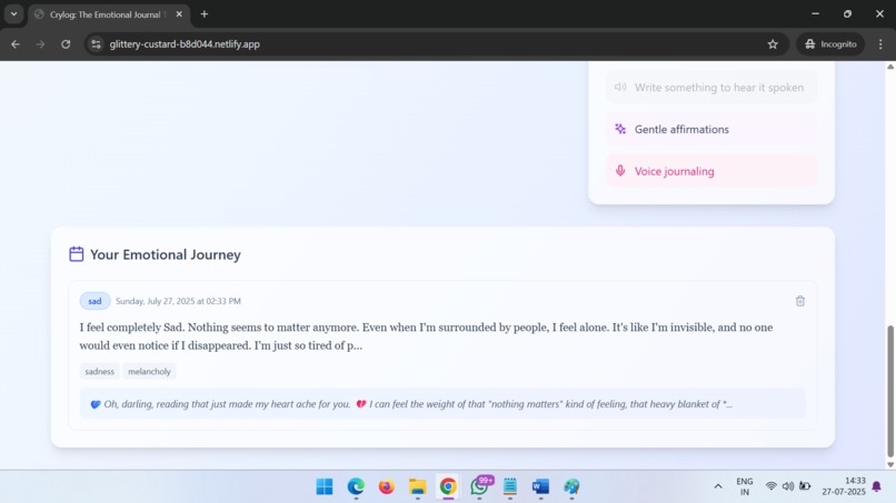 Crylog – screenshot 4