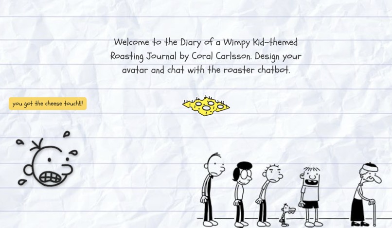 Roasting Chatbot (Diary of a Wimpy Kid themed) – screenshot 2