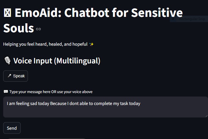 Emoaid:Chatbot for Sensitive Souls – screenshot 4