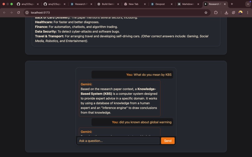 Research Paper Summariser | Powered by Gemini API – screenshot 4