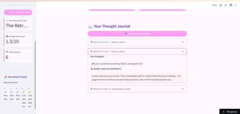 Overthinking_buddy – screenshot 4