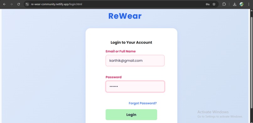 ReWear – Your Sustainable Clothing Exchange Platform – screenshot 2
