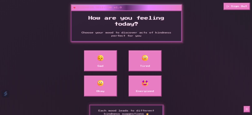 Mood kindness app – screenshot 2