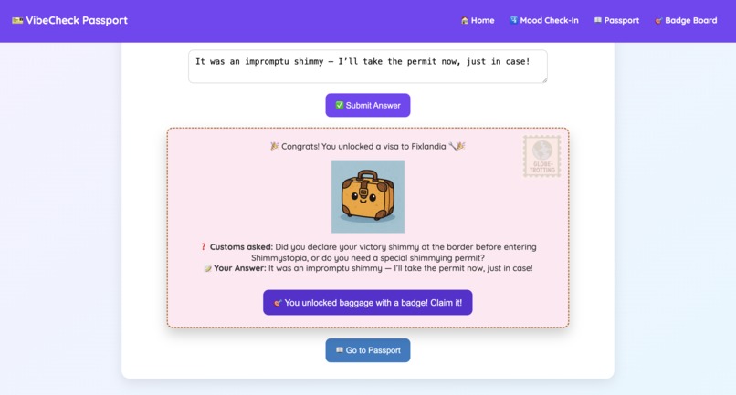 VibeCheck Passport ✈️  – screenshot 4