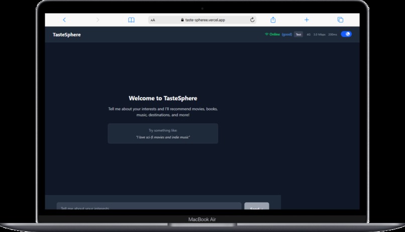 TasteSphere - AI Recommendation System – screenshot 1