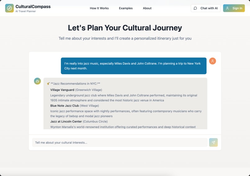 CulturalCompass: AI Travel Planner – screenshot 3