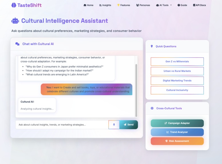 TasteShift-Qloo Powered Analysis – screenshot 5