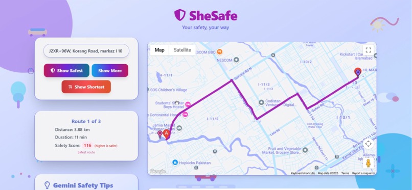 SheSafe – screenshot 2