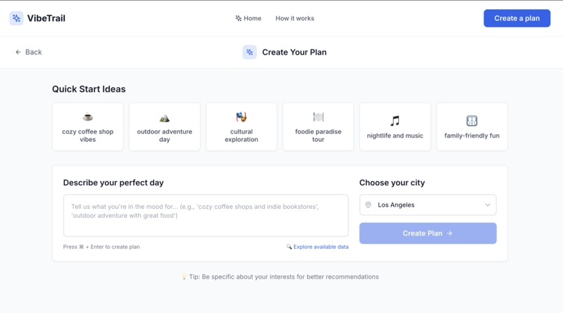 VibeTrails: A Cultural Day Planner – screenshot 2