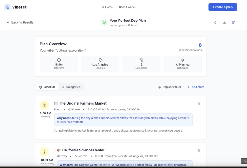 VibeTrails: A Cultural Day Planner – screenshot 5