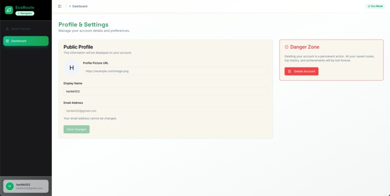 EcoRoute Navigator – screenshot 3