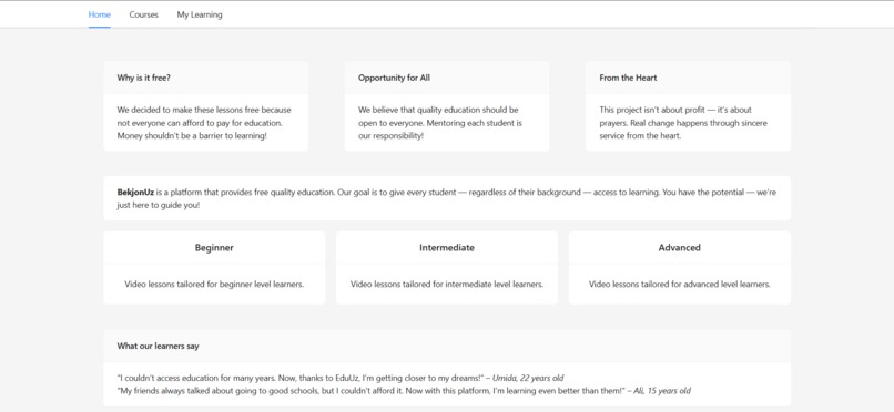 EduUz – Free Quality Education for All – screenshot 1