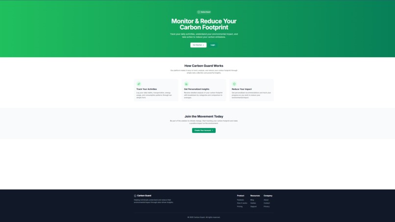 Carbon Guard - Ml powered carbon footprint tracker – screenshot 1