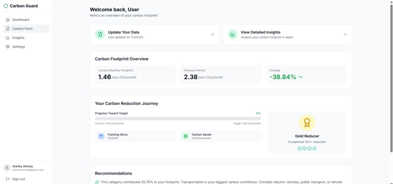 Carbon Guard - Ml powered carbon footprint tracker – screenshot 2