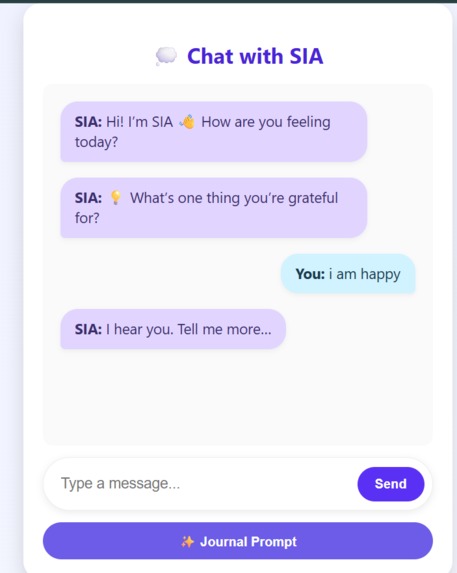 Sia-Mental Health bot – screenshot 2