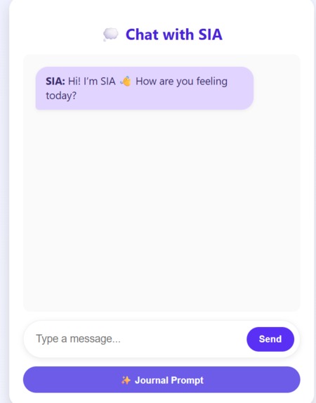 Sia-Mental Health bot – screenshot 1