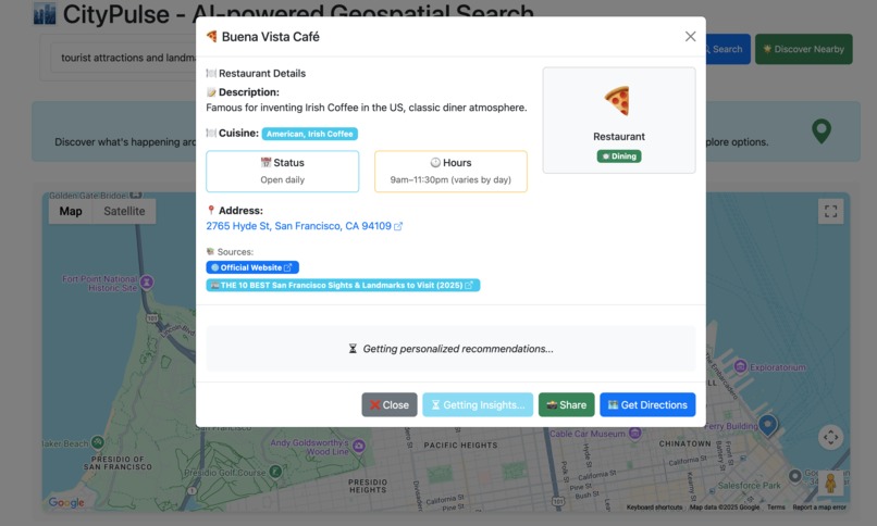 CityPulse - AI Geospatial Discovery Search – screenshot 2
