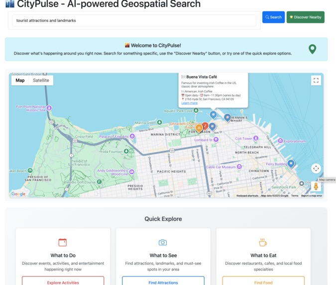 CityPulse - AI Geospatial Discovery Search – screenshot 1