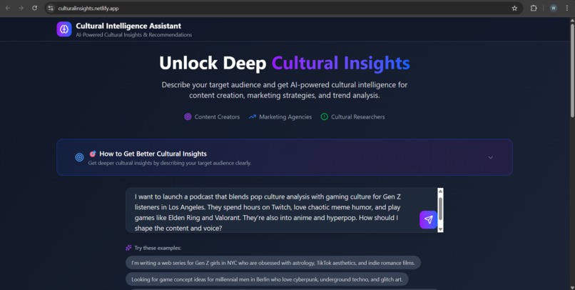 Cultural Intelligence Assistant – screenshot 1