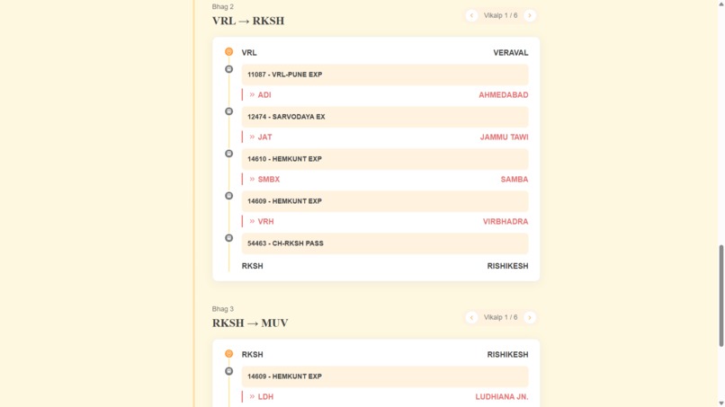 Multi-hop train finder – screenshot 4