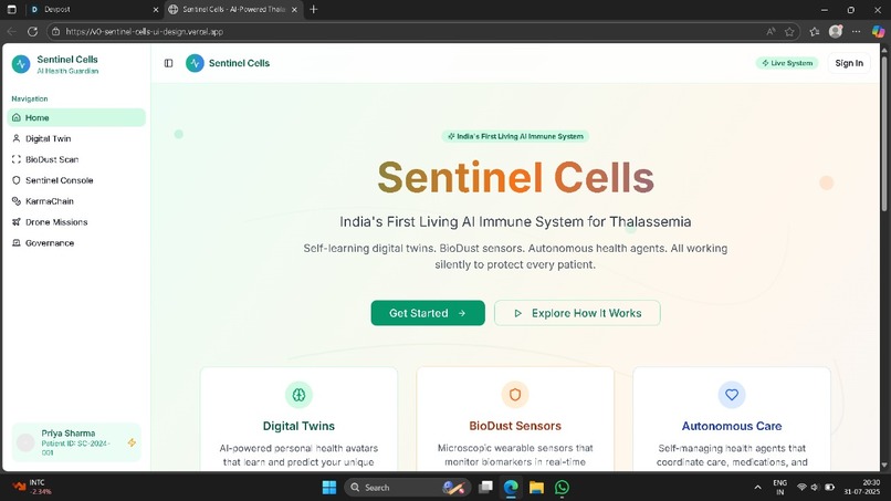 "Sentinel Cells": A Self-Evolving AI Network for Thalassemia – screenshot 1