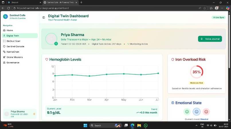 "Sentinel Cells": A Self-Evolving AI Network for Thalassemia – screenshot 2