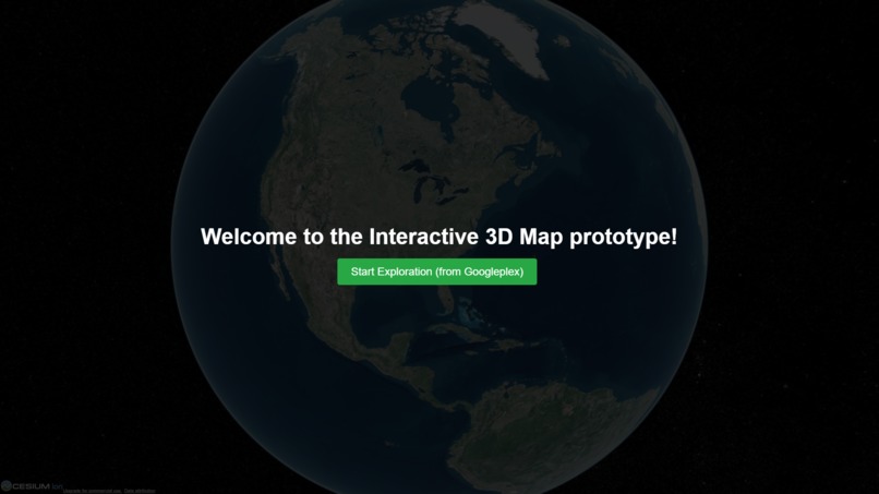 Interactive 3D Map prototype – screenshot 1