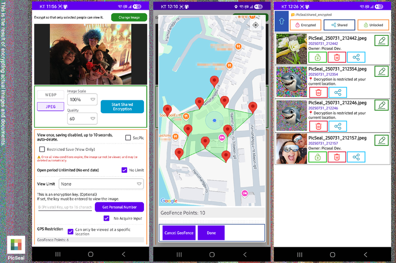 PicSeal GeoKey – Turn Google Map into Your Secret Locker – screenshot 1