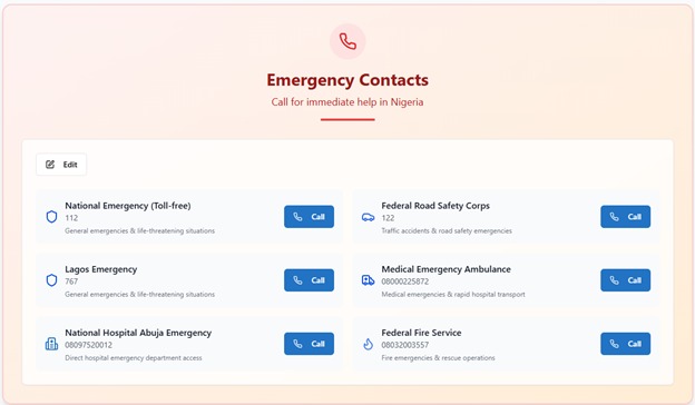 Emergency App – screenshot 1