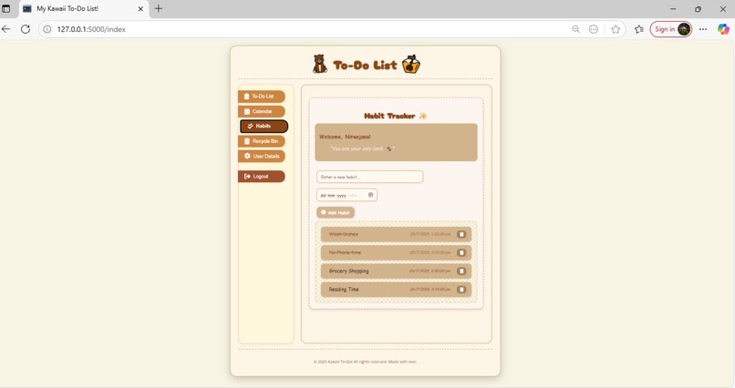 ToDoList WebApp – screenshot 2
