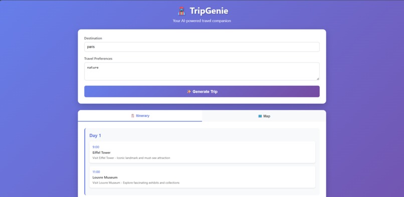 TripGenie – screenshot 1