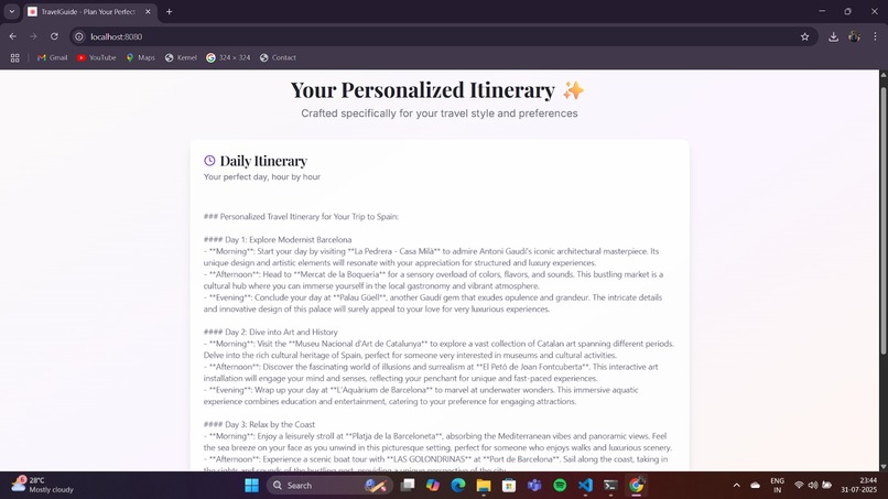 TravelItinerary – screenshot 1