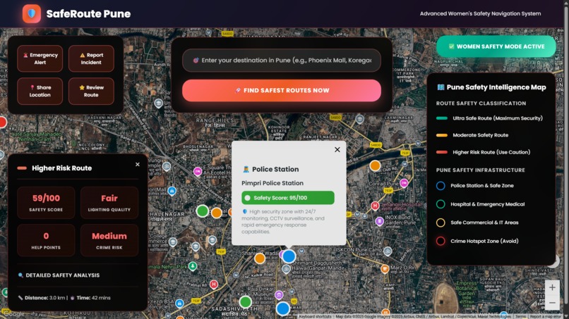 SafeRoute Pune – Women's Safety Route Mapping System – screenshot 7