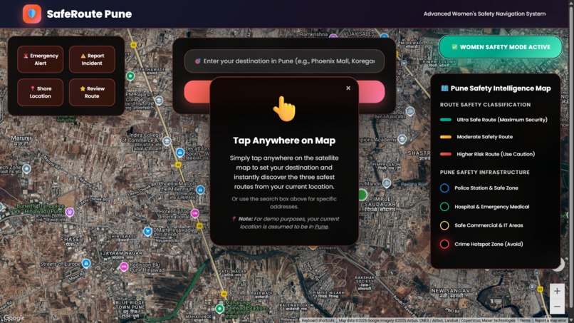 SafeRoute Pune – Women's Safety Route Mapping System – screenshot 13