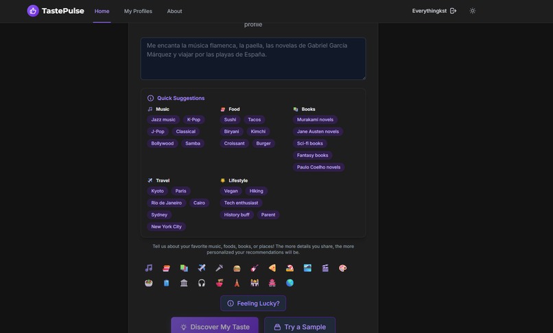 TastePulse – screenshot 2