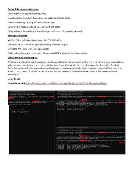 Nonprofit Transparency Analyzer – screenshot 2