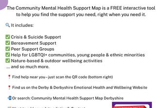 Mental Health Support Map Derbyshire 