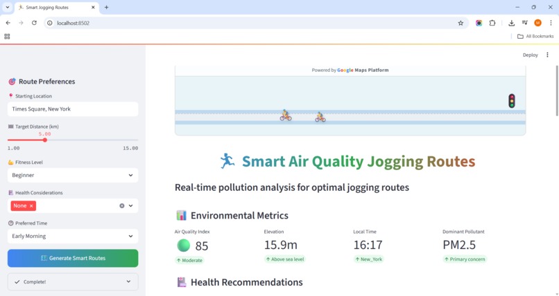Smart Jogging Routes – screenshot 1