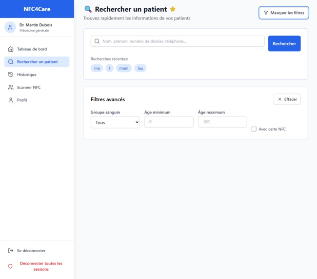 NFC4CARE – screenshot 1