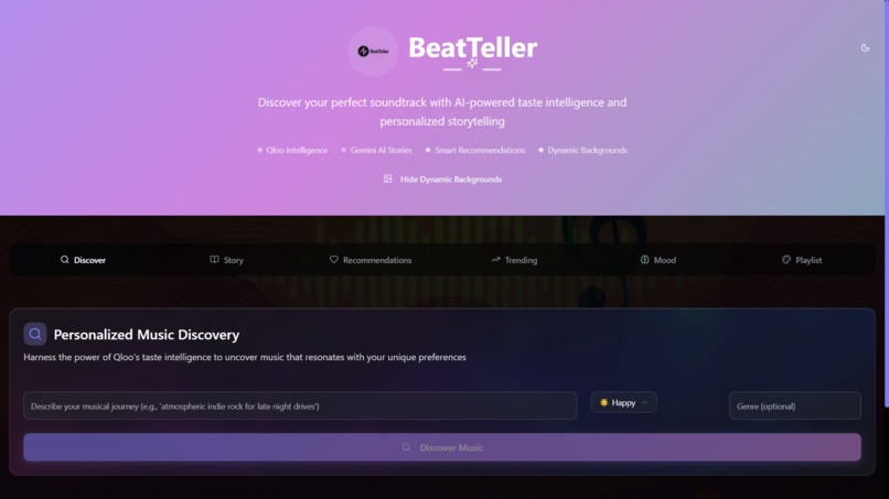 BeatTeller - AI-Powered Musical Storytelling Platform – screenshot 1