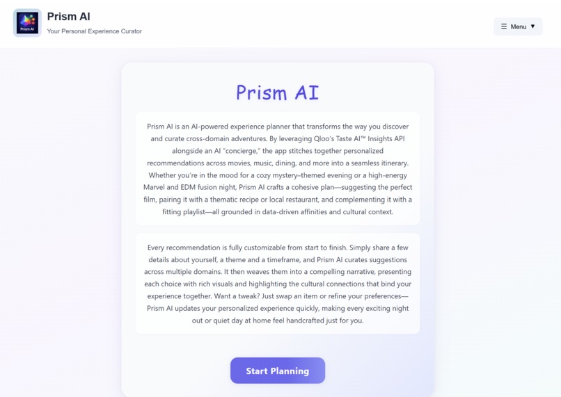 Prism AI - Your Personal Experience Curator – screenshot 2