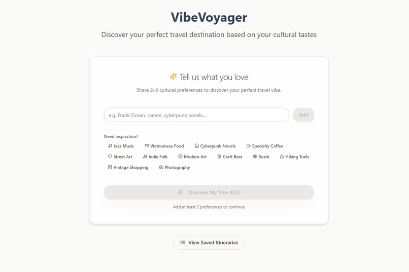 VibeVoyager – screenshot 2