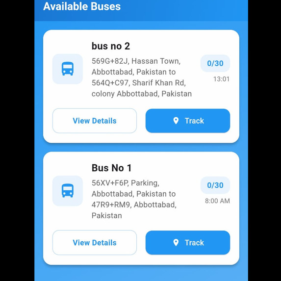 Real-Time Bus Tracking System – screenshot 3
