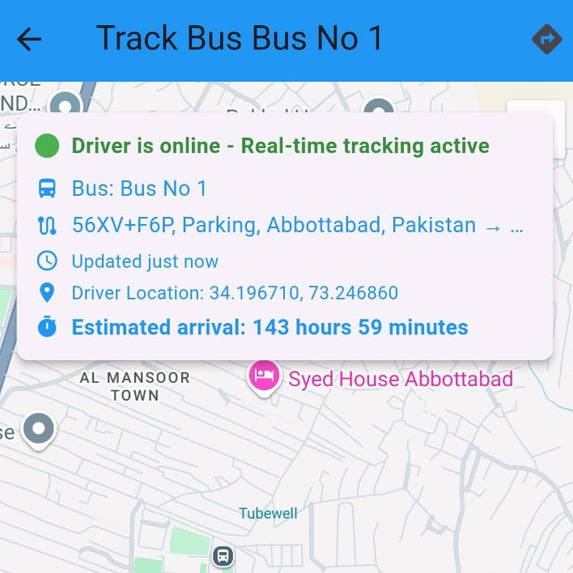 Real-Time Bus Tracking System – screenshot 4