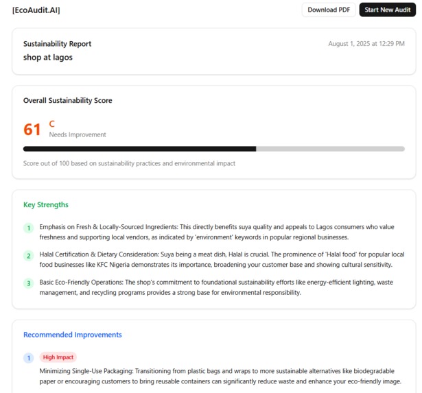 EcoAudit AI – screenshot 2