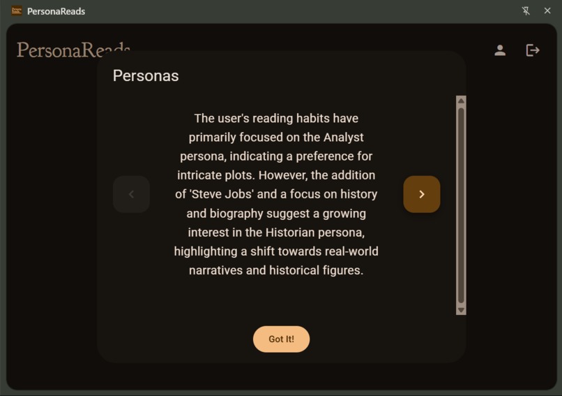 PersonaReads – screenshot 3