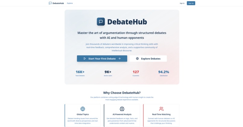 AI Powered Debate Hub – screenshot 1