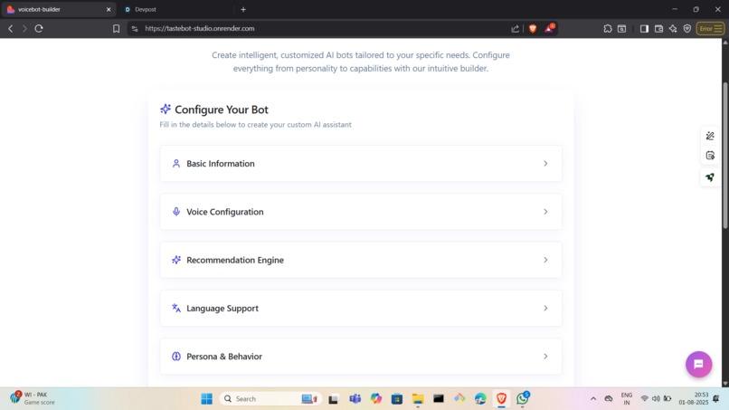 TasteBot Studio- AI Chatbots Powered by Personality & Taste – screenshot 1